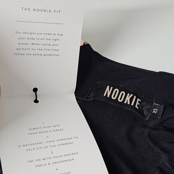 Nookie Belisse Gown Black Halter Maxi Dress Cut-Out Twist Front High-Slit XS NWT - Picture 13 of 16